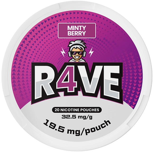R4VE Minty Berry Extra Strong-Nicotine Pouches-SnusBox