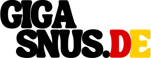 Giga Snus logo with 'GIGA SNUS.DE' text on a white background